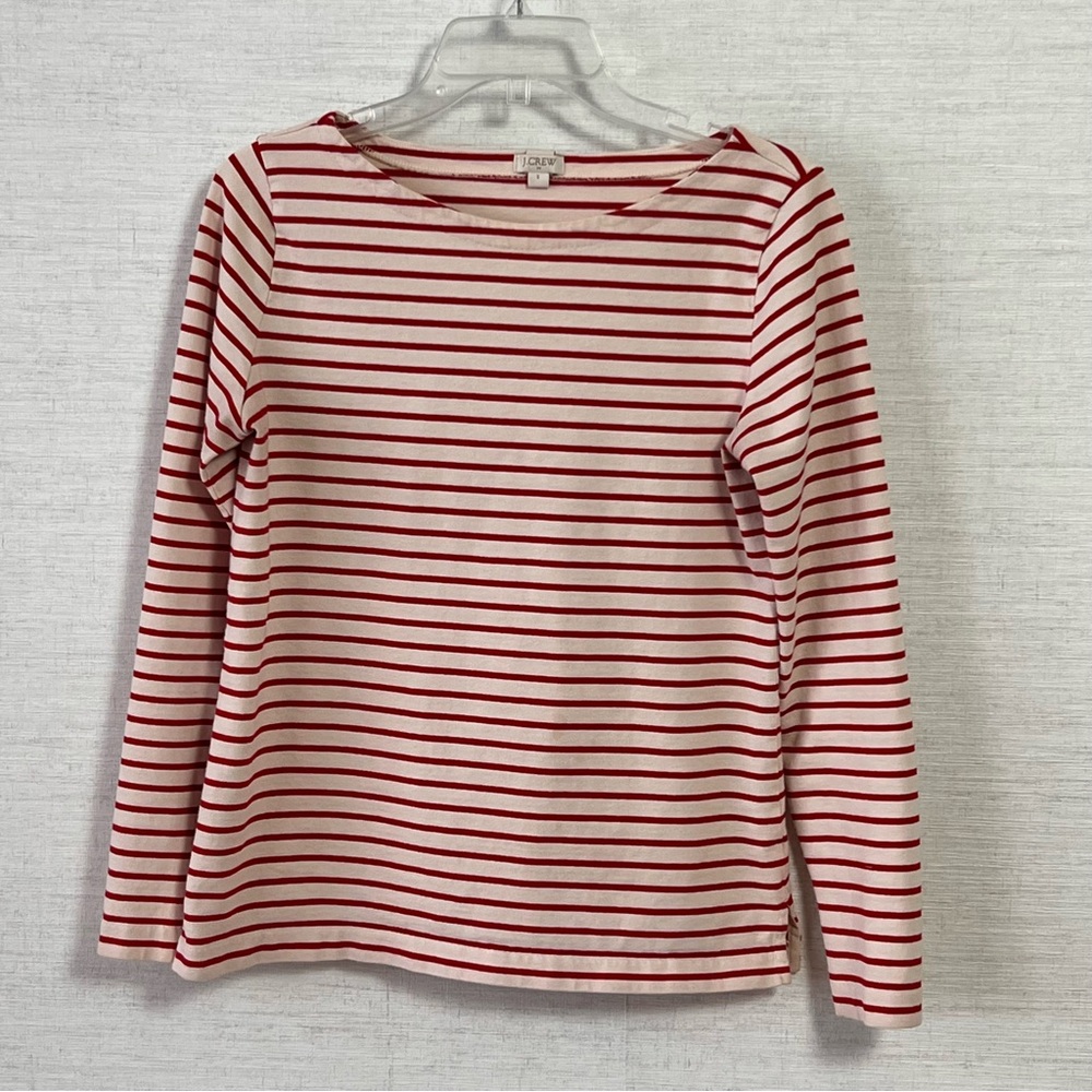 J.Crew Striped Boat Neck Mariner Top